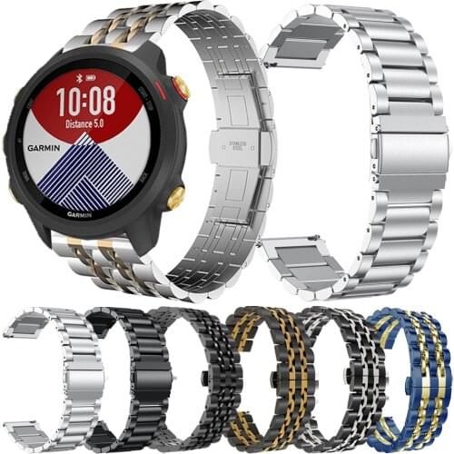 Classic Metal Wrist Band For Garmin Forerunner 245 / 645 Music Strap Bracelet For Garmin venu Stainless Steel Watchband 20mm