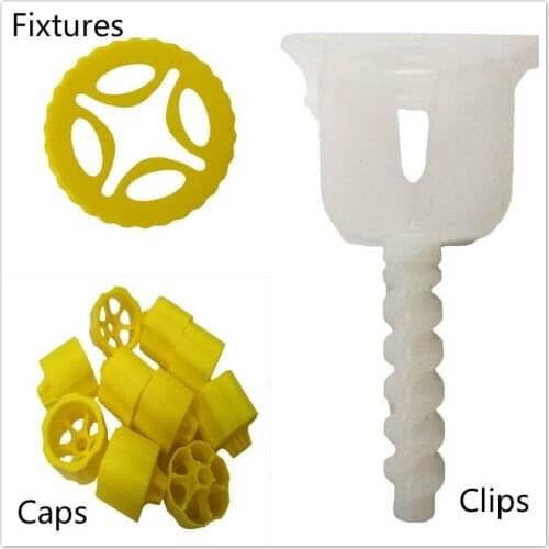 50pcs caps + 50pcs fixtures + 50pcs 1.5mm cross clips for tile leveling system tile spacer 3-13mm