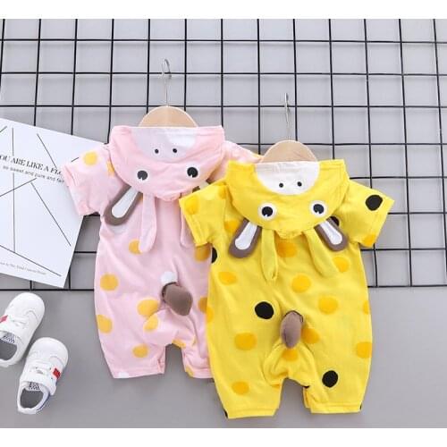 Summer Newest cute Baby Rompers Short Sleeve cotton newborn clothes girls boys Cartoon dot infant boxer