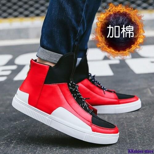 Colorful Mens Sports Shoes Comfortable Leather High Top Men Sneakers Designer Man Running Shoes Outdoor Tide Street Flats Shoes