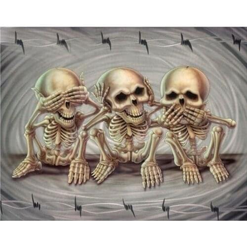 Round/Square DIY Diamond Painting Skull Icon 5D Diamond Embroidery Art Picture Cross Stitch Halloween Home Decor WG1541