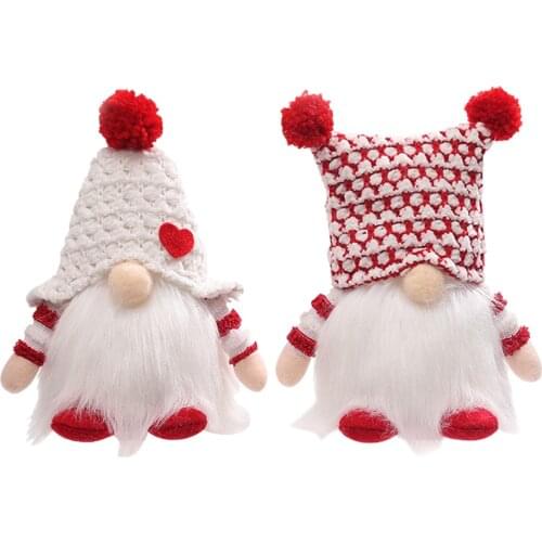 Lovely Merry Christmas Doll Dwarf Faceless Hat for Decoration Home New Year Gift Ornament New Year Table Tree Hanging Dwarf