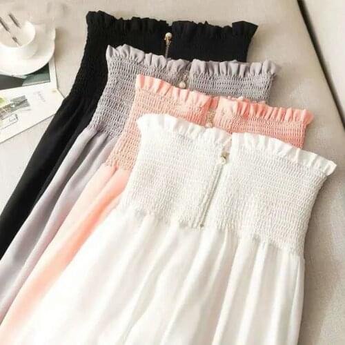 Soft Comfort Women Pants 2021 New High Waist Casual Summer Slacks Pants Women Chiffon Ankle-Length Long Trousers Female clothing