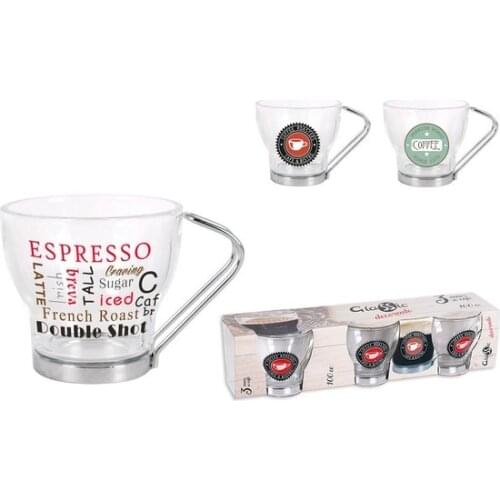 Set Glassic Tea and coffee cup (3 Pieces) (100 cc)