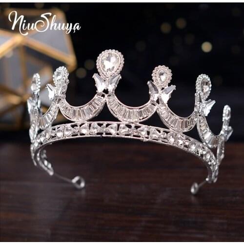 NiuShuya New Wedding Hair Accessories Crystal Tiara For Brides Head Piece Queen Hair Accessories