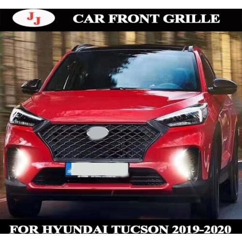 For Hyundai Tucson 2019 2020 FRONT RACING GRILLE FUSION GRILL MASK COVER GRILLS FIT FOR FUSION MONDEO BLACK SILVER CAR STYLING