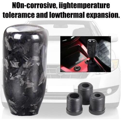 Shifter Knob Irregular Forging Pattern Easy Hold Carbon Fiber Elliptical Ball Gear Shift Lever Handle Gear Head for Automotive