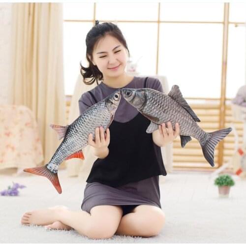 Cute Simulation Crucian Fish Plush Toy Stuffed Cartoon Animal Pillow Dolls Valentines for Children/30cm