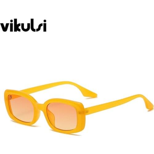 Candy Square Sunglasses Men Women 2021 New Retro Orange Tea Sun Glasses for Women Brand Trendy Sunglass Oculos UV400