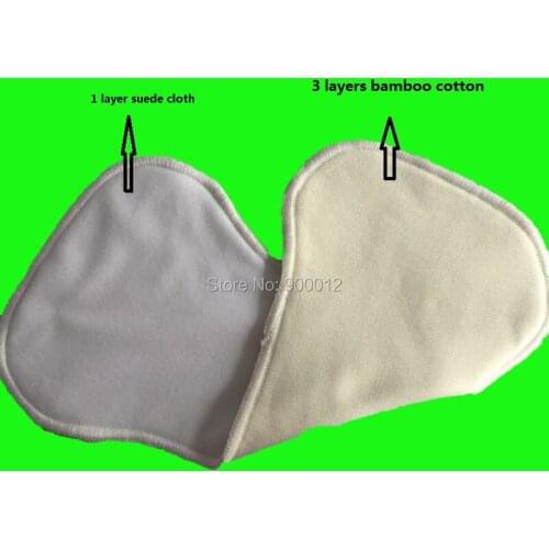 Custom Design Minky Baby Cloth diaper inner with leaking Guards For Infant,Inserts (3 layers bamboo cotton+1 suede cloth layer)