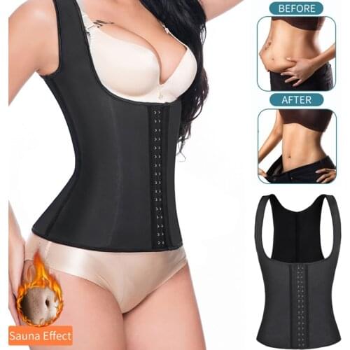 Waist Trainer Weight Loss Slim Vest Woman Tummy Slimming Sheath Body Shaper Shapewear Latex Abdomen Shapers Steel Boned Corset