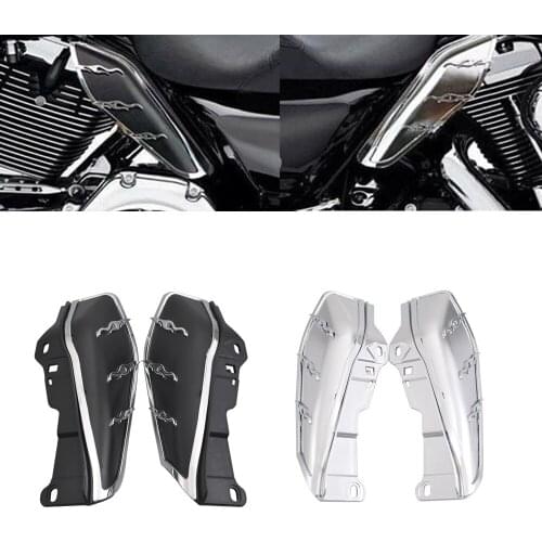 Motorcycle Black ABS Mid-Frame Engine Air Deflector Heat Shield Trim For Harley Touring Road Glide Trike 2009-up Models