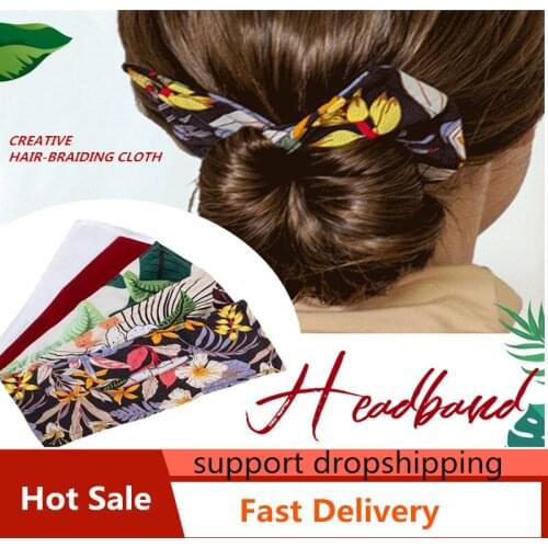 2021 New Fashion Summer Leisure Hairbands 6 Colors Hair Bands Women Summer Knotted Wire Headband Printing Hairbands dropshipping