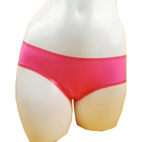 Latex Briefs Women Pink Tight Shorts 0.4mm Natural Gummi Handmade Panties BNLPW041