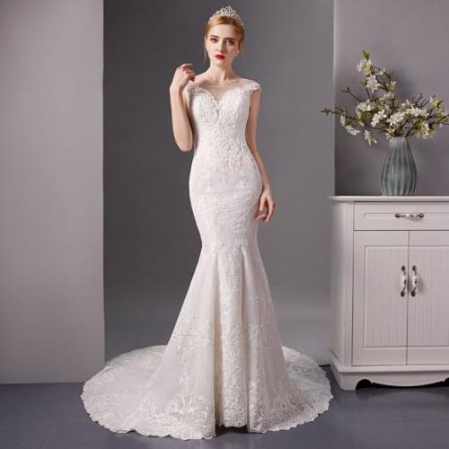 6082 wedding dress mermaid vestido de novia con mangas lace dress bridal wedding dress plus size sukienki na wesele damskie Sexy