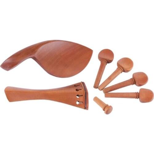 Jujube Violin Parts Chinrest Drawplates Knob Tailpiece and Pegs for 3/4 4/4