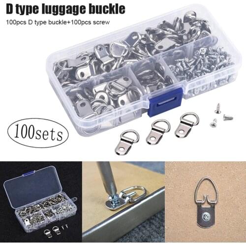 100PCS Silver Triangle Ring Wall Clock Oil Painting Picture Frame Hanger Artwork Photo Wall Hook With Screw Hardware Accessorie