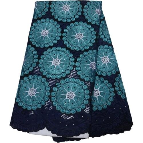 12 colors (5yards/pc) high density embroidered African dry cotton lace fabric navy blue Swiss voile lace for party dress CLP250