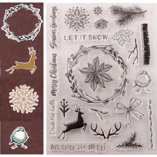 15.5x21.5cm TPR Clear Stamps For DIY Scrapbooking Xmas Decoration enfeite de natal