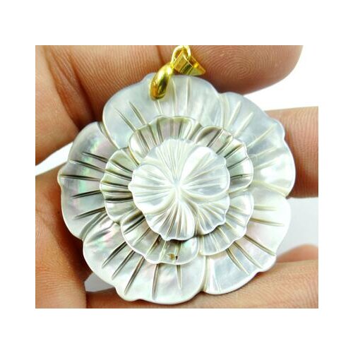 2pc Natural Quartz crystal Freshwater flower Shell charm Pendants For Jewelry Making Necklace Accessories