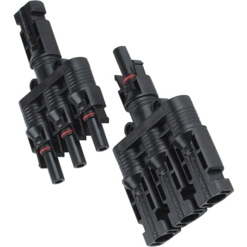 20 Pairs of Solar Panel Branch Cable Connectors Adapter 1 Male to 3 Female and 1 Female to 3 Male