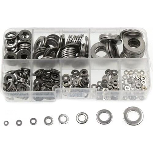 360pcs M2 M2.5 M3 M4 M5 M6 M8 M10 Screw Bolt Stainless Steel Sealing Washer Washer Plain Screw Fastener For General Repair Tool