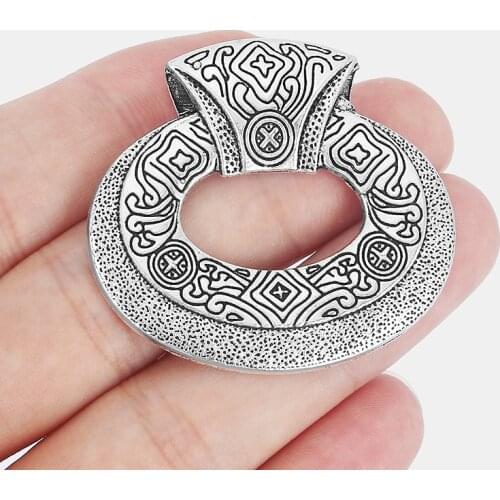 4PCS Ethnic Abstract Large Round Charms Pendants for Necklace Choker DIY Jewelry Findings Making 45x42mm