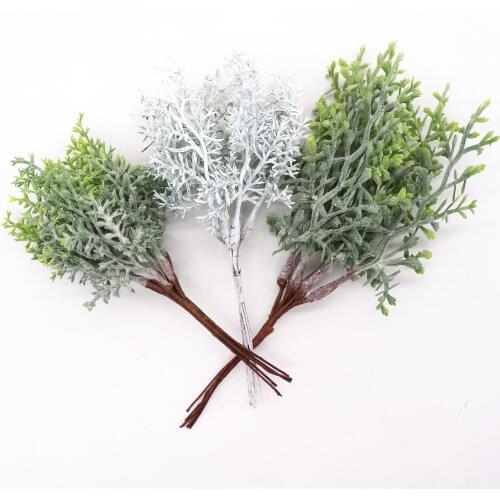 6pcs Artificial Plants Fake Grass Artificial Flowers for Home garland DIY Scrapbooking Wedding Christmas Decoration