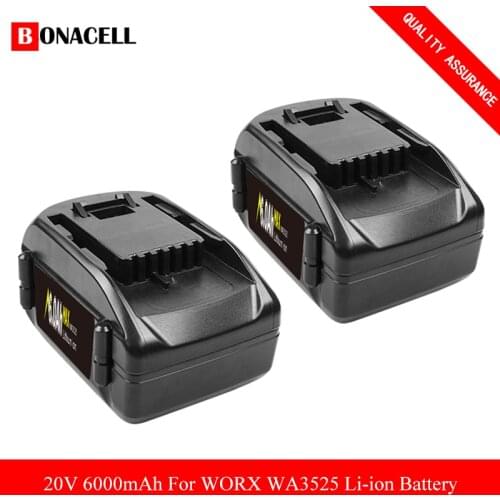 20V 6000mAh WA3525 Rechargeable Battery For WORX WA3742 WG155 WG160 WG255 WG545 WA3520 WA3525 WA3760 WA3553 L50