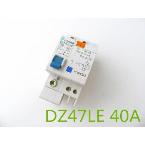 DZ47LE 1P+N 40A C type 230V~ 50HZ/60HZ Residual current Circuit breaker with over current and Leakage protection