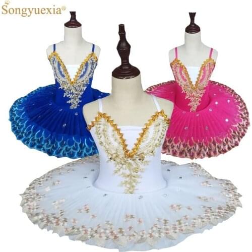 White professional ballerina ballet tutu for child children kids girls pancake tutu dance costumes ballet dress kids girls