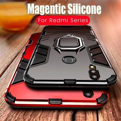 Luxury armor magnetic ring case for xiaomi redmi note 8 pro 8t readmi not 7 case cover redmi 8a 7a 6a silicone shockproof coque