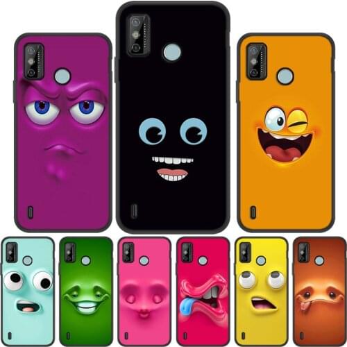 3D Funny Face Phone Case For Tecno Spark 6 Go 2020 Case Smiling Face Soft Cover For Tecno Spark 5 Pro 6 Air Camon 15 Cases Coque