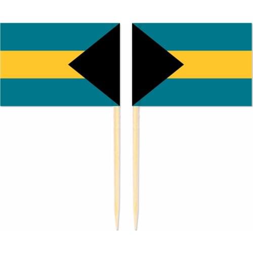 Bahamas Toothpick Flag 3.5X2.5CM Cake Topper Party Cupcake Wedding Baby Shower Supplies Lovely Baking Dessert Decorations