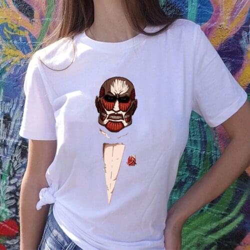 Attack on Titan Lady T-Shirt Anime Shingeki No Kyojin Tee Survey Corps Logo Clothes Hot Sale Gift Female Cotton Streetwear