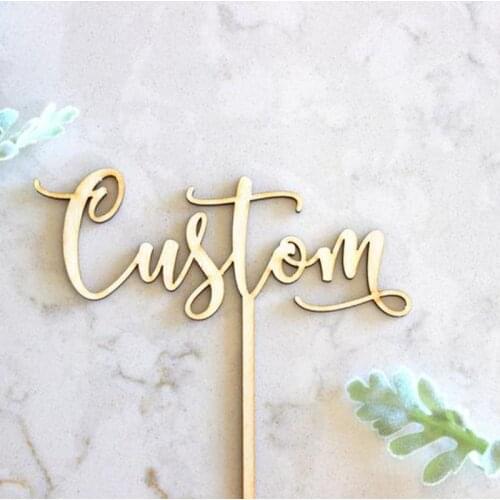 Custom wood cake topper Personalized wedding birthday cake topper Rustic Wedding Decor