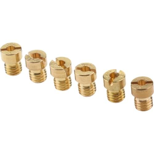 6 Pieces M5 Thread Motorcycle Carburetor Main Jet Kit 120 -132 Size for Dirt Bike