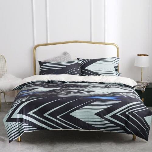 3D Striped Comforter Cover Bedding Set Queen King 3 Pieces Geometric Pillow Cases Modern Abstract Quilt Duvet Home Accessory