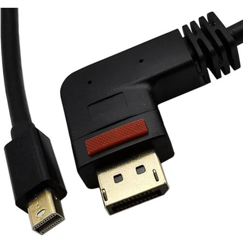 30cm DisplayPort 90° Angle Male with Connector clasp control button to Mini DisplayPort Male Video Cable Adapter
