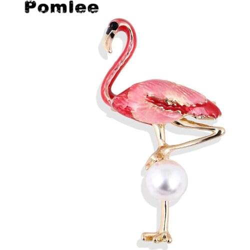 Броши фламинго на одежду Pomlee China At AliExpress