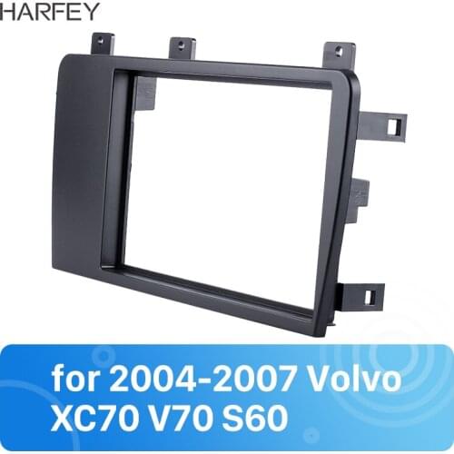 Harfey 2 Din Car Radio Fascia for 2004-2007 Volvo XC70 V70 S60 Audio Frame Trim Surround CD Dashboard Panel Fascia Dash Panel