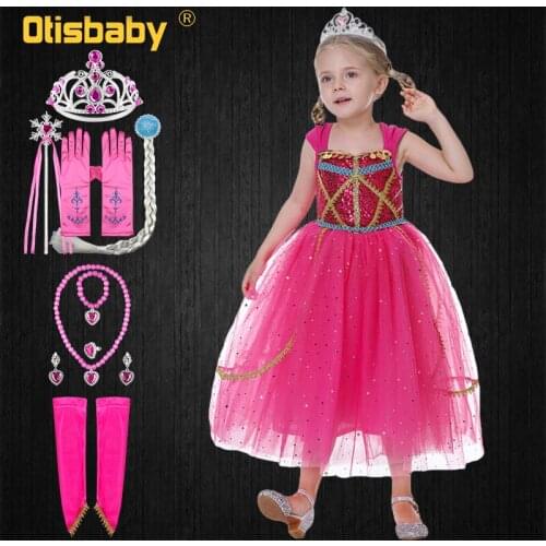 Fancy Young Girl Rose Vest Jasmine Tulle Princess Dress Halloween Costume for Kids Backless Kokoshnik Aladdin Girl Arab Clothes