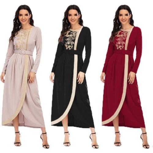 Ramadan Kaftan Dubai Abaya Turkey Muslim Women Belted Dress Islam Caftan Marocain Dresses Vestidos Eid Mubarak Robe Femme Abayas