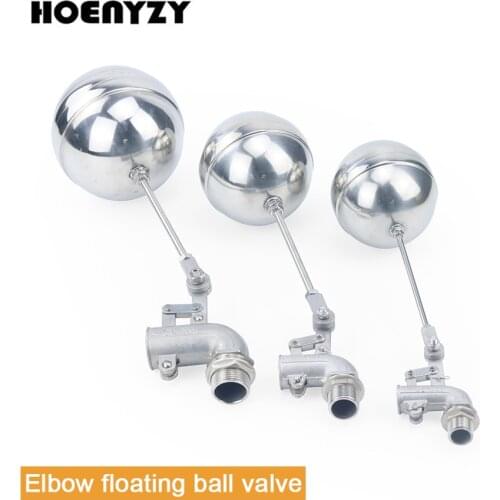 1/2" 3/4" 1" Stainless Steel 304 Adjustable Float Valve Water Tank Bend Elbow Floating Ball Valve Flow Cistern/Expansion
