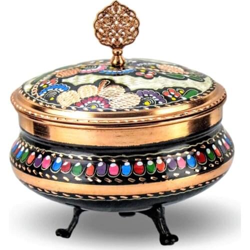 Rose Flower Wide Copper Sugar Bowl