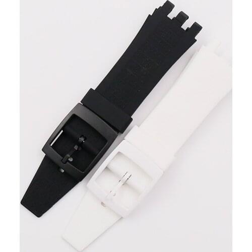 Pin buckle silicone strap mens watch accessories for Swatch VGK403 SVGK406SVGK409 402 waterproof bracelet female watch band