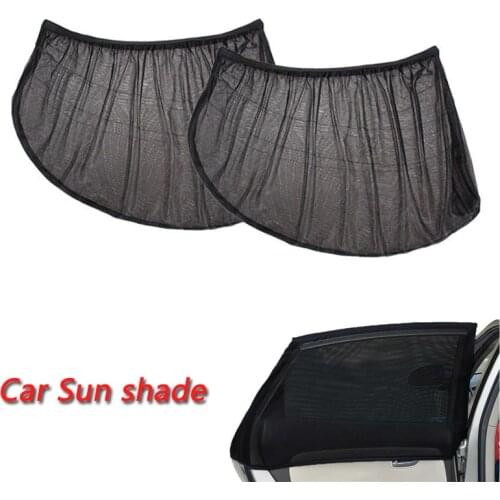 2pcs Car Sun Shade Window Mesh Cover UV Protector Universal Automobile Styling Black Film Curtain 50*40cm