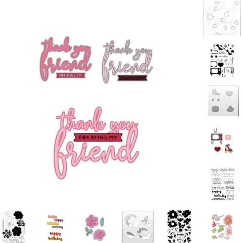 Vintage Vibes Gardenia Pattern Metal Cutting Dies Stamps Stencil Scrapbook Diary Decoration Embossing Template DIY Greeting Card