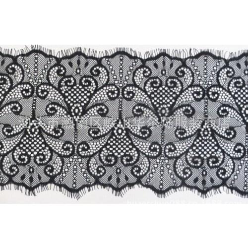 17.5cm wide 3yards per length jacquard non-elastic lace eyelash, XERY0111L