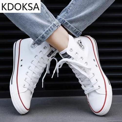 2021 Fashion Women Canvas Shoes Unisex Trend Womens Sports Flat Sneakers Comfort High-top Quality Vulcanized Walking Footwear